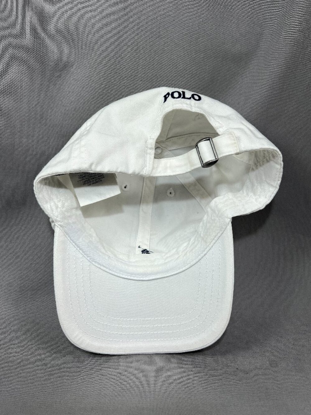 Polo Ralph Lauren Strapback Hat Adjustable White Navy Pony Dad Youth Kids 8-20 - Picture 14 of 16